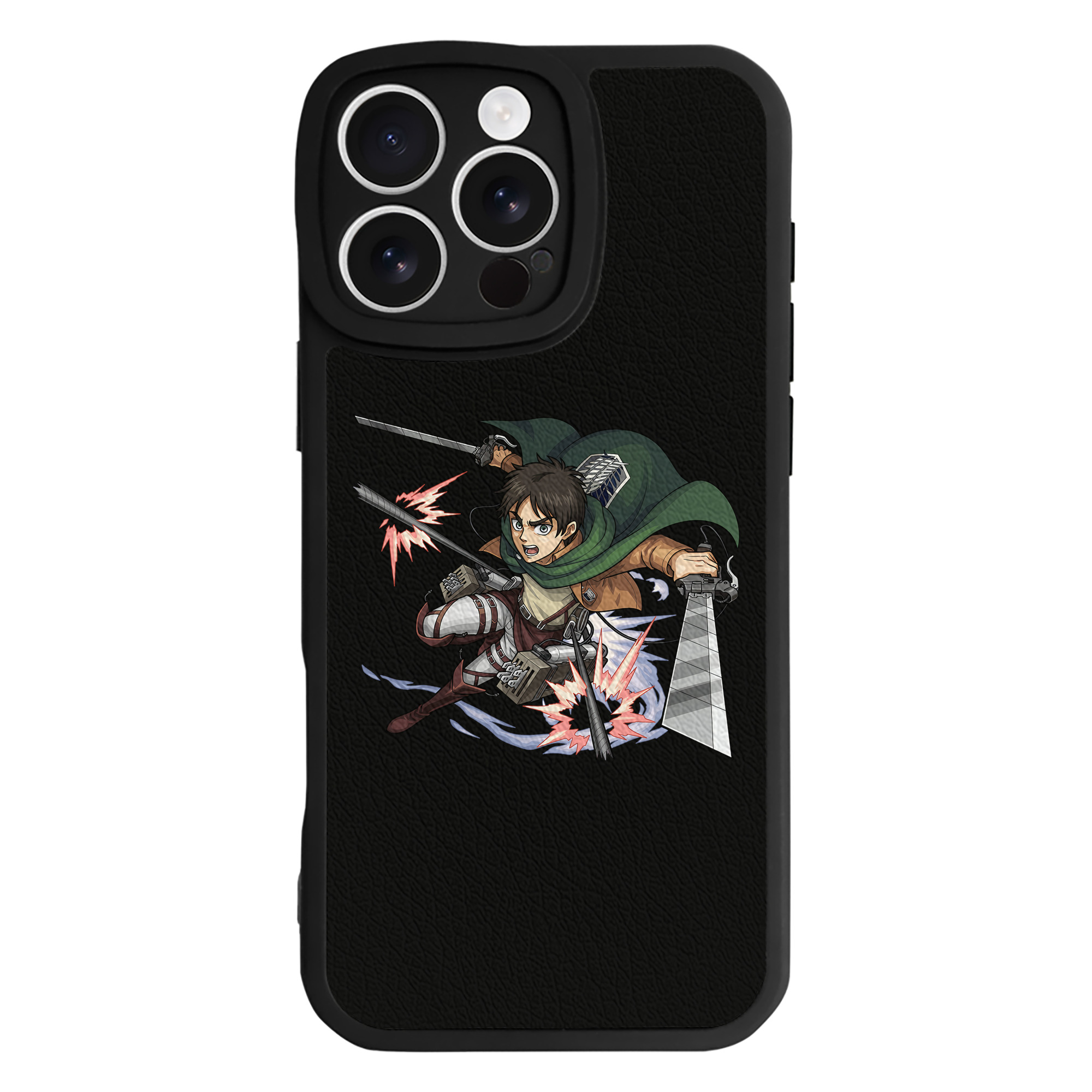 （画像用） 進撃の巨人 エレン･イェーガー Attack on Titan Eren Jäger 【iPhone 16シリーズ対応】シリコンスマホケース（レザー調） 材質：シリコン